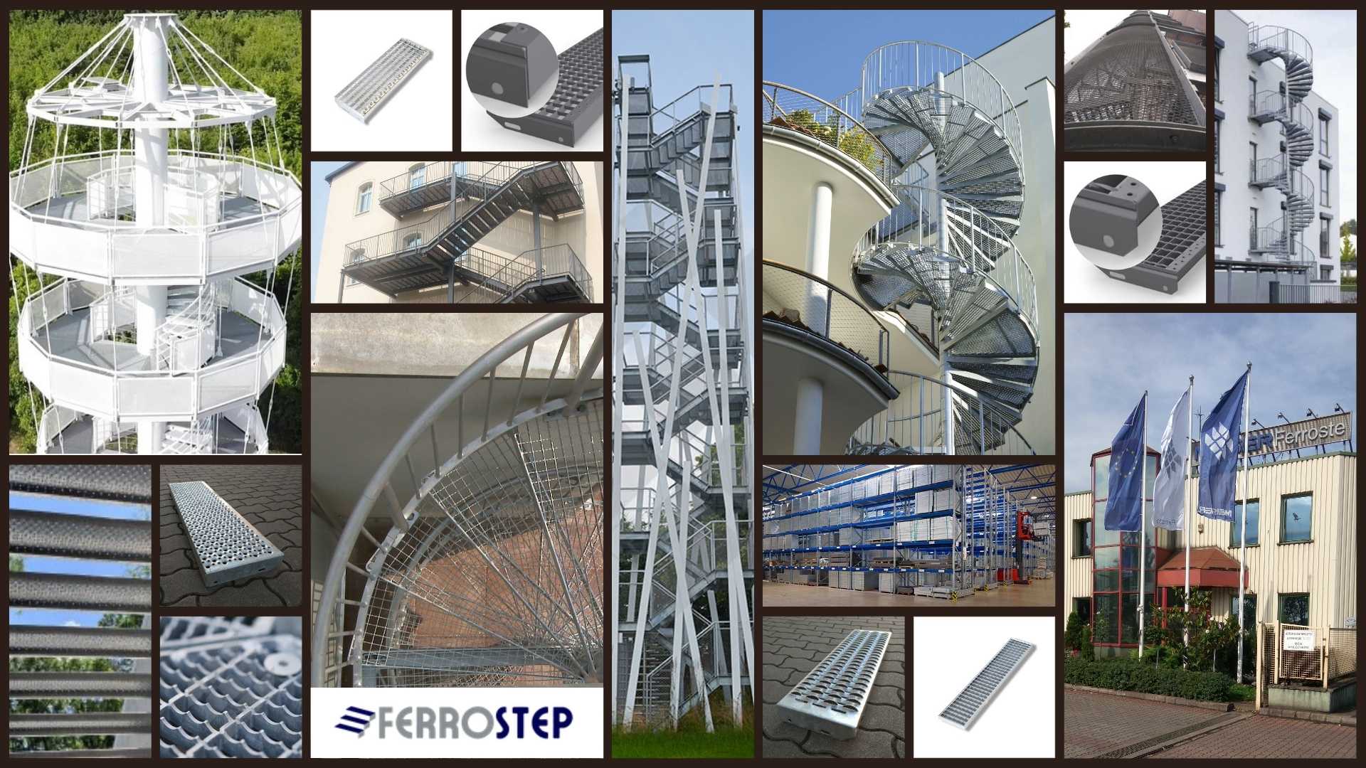 Geradläufige Treppe mit zwei Stützen im Treppenauge